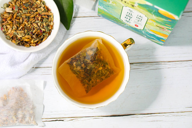 国风小清新 决明子冬瓜荷叶茶产品摄影场景构建